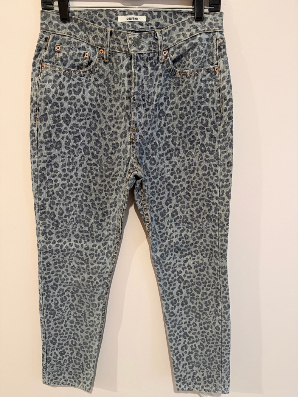 GRLFRND Gray Leopard Skinny Jeans